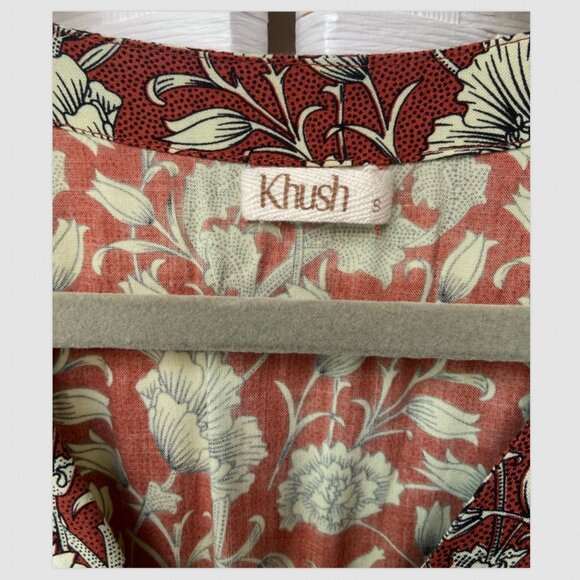 Khush Handmade Rayon Floral Brown Dress Size S - Picture 5 of 6